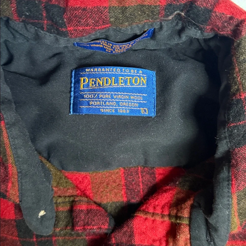 Pendleton Red and Green Plaid Wool Shirt‎ Jacket